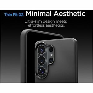 Spigen Thin Fit Case for Samsung Galaxy S26 Ultra Smartphone - Black - Drop Resistant, Impact Absorbing, Bump Resistant, I