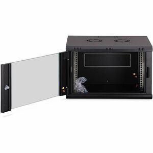 Digitus Dynamic-N 7U Wandmontierbar Geschlossener Schrank Rackschrank für Networking, Server - Schwarz - Stahl, Glas, Blec