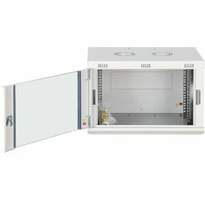 Digitus Dynamic-N 7U Wandmontierbar Geschlossener Schrank Rackschrank für Networking, Server - Hellgrau - Stahl, Glas, Ble
