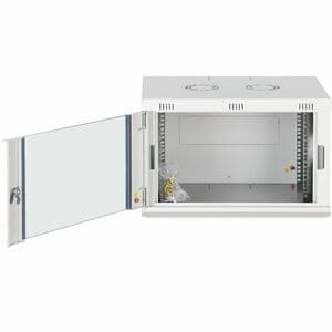 Digitus Dynamic-N 7U Wandmontierbar Geschlossener Schrank Rackschrank für Networking, Server - Hellgrau - Stahl, Glas, Ble