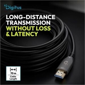 Digitus 70 m Hybrid Fiber Optic A/V Cable - 1 Unit - Cable for Audio/Video Device, Digital Signage, DVD, Blu-ray Player - 