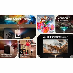 LG CineBeam S PU615U Ultra Short Throw DLP Projector - 16:9 - Wall Mountable, Ceiling Mountable - High Dynamic Range (HDR)