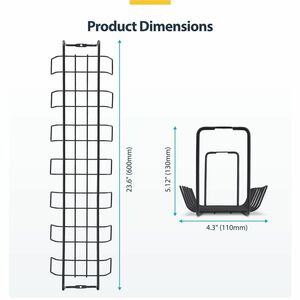 StarTech.com Cable Routing - Black - 1 - TAA Compliant - Cable Management Tray - 614.7 mm Length - Steel, Metal