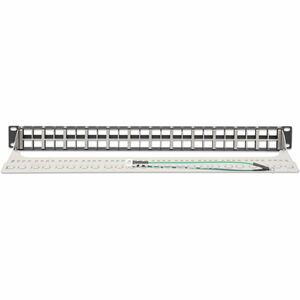19" 48-Port Shielded Blank Patch Panel, 1U, Unloaded 19-inch Rackmount Keystone Panel for High-density Installations, Remo