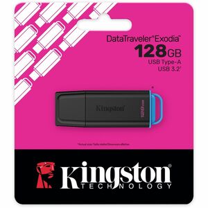 Kingston DataTraveler Exodia 128 GB USB 3.2 (Gen 1) Type A, USB 2.0 Unidade Flash - Preto, Azul
