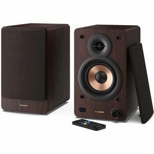 Sharp 2-WegeRegal-Lautsprecher Lautsprecher - 60 W RMS - Braun - Bluetooth - Kabellose Lautsprecher