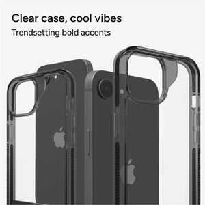 ZAGG Santa Cruz Case for Apple iPhone 16e, iPhone 15, iPhone 14, iPhone 13 Smartphone - Textured Edge - Transparent, Black