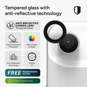 invisibleSHIELD Glass Elite Camera Lens Protector - Clear, Black - Tempered Glass