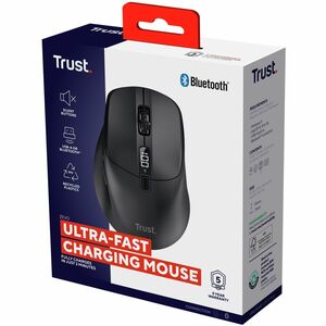 Mouse Trust Zevo Dimensioni ridotte - Frequenza bluetooth/radio - USB 2.0 tipo A - Ottico - Nero - PC, Mac - Wireless - 2,