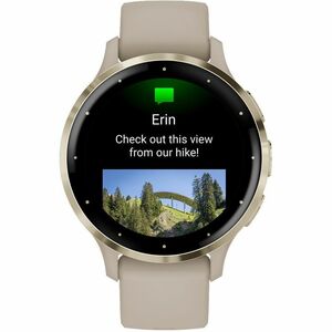 Garmin Venu 3S Smart Watch - Round Case Shape - 41 mm Case Height - 41 mm Case Width - Soft Gold Stainless Steel Body Colo