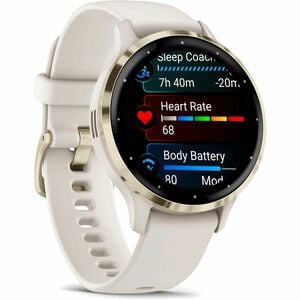 Garmin Venu 3S Smart Watch - Round Case Shape - 41 mm Case Height - 41 mm Case Width - Soft Gold Stainless Steel Body Colo