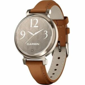 Garmin Lily 2 Classic Smart Watch - 35.40 mm Case Height - 35.40 mm Case Width - Cream Gold Case Color - Tan Band Color - 