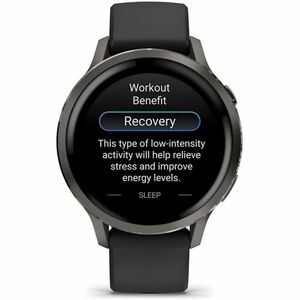 Garmin Venu 4 Smart Watch - Slate Case Color - Black Band Color - Stainless Steel, Metal Body Material - Fiber Reinforced 