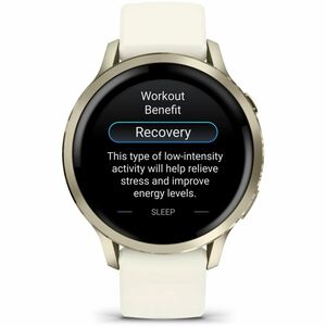 Garmin Venu 4 Smart Watch - Lunar Gold Case Color - Bone Band Color - Stainless Steel, Metal Body Material - Fiber Reinfor