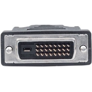Manhattan HDMI to DVI-D 24+1 Cable, 1.8m, Male to Male, Black, HDMIDVIMM6, Dual Link, Compatible with DVD-D, Lifetime Warr