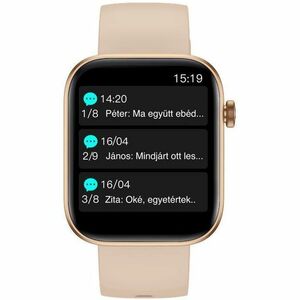 Carneo Zenith HR+ Smart Watch - Gold, Rose Gold Body Color - Tempered Glass Body Material - Pedometer - Phone, Text Messag