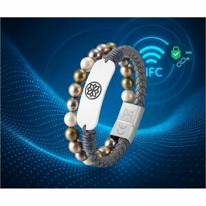 Carneo Smart Band - Grey Band Color - Leather Band Material - Near Field Communication - Water Proof Water Resistant