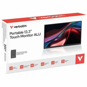 Verbatim LIGHT 13" Class LCD Touchscreen Monitor - 16:10 - 6 ms - 13.3" Viewable - Capacitive - 10 Point(s) Multi-touch Sc