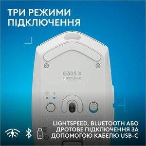 Souris de jeu Logitech G G305 X SUPERLIGHT - Bluetooth/Radio Fréquence - USB Type A, USB Type C - 6 Bouton(s) - 6 Boutons 