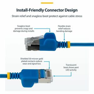 StarTech.com 50 cm Category 6a Network Cable - 1 - Cable for Network Device, Switch, Rack Server, Patch Panel - First End: