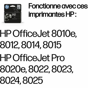 HP 912 Original Standard Yield Inkjet Ink Cartridge - Black - 1 Pack - 250 pages