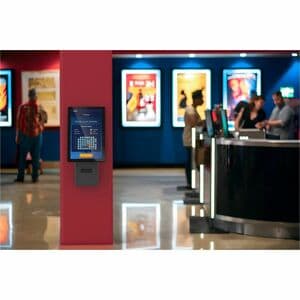 SpacePole Mini Mounting Kiosk for Receipt Printer, Display Screen, Scanner - Black - Landscape/Portrait - 38.1 cm to 68.6 