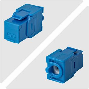 StarTech.com Jack Keystone Cat6, Lot de 24 Prises Ethernet RJ45 Keystone, Prise Murale UTP Cat6, 180 Degrés Sans Outil, Bl
