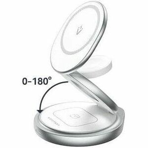 Vention FGE Induction Charger - Silver - For iPhone, Mobile Device - 9 V, 12 V Input - Input connectors: USB - Foldable