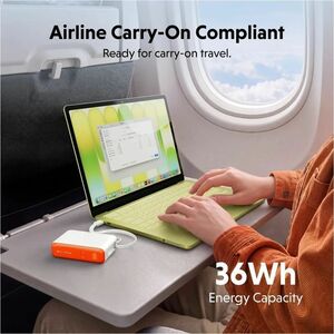 Hyperjuice Flex HJ5401OGGL Power Bank - Vermilion Orange - For Smartphone, Tablet PC, Notebook, USB Type A Device, USB Typ