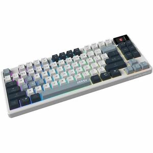 MSI FORGE GK600 TKL WIRELESS SKY Gaming Keyboard - Wired/Wireless Connectivity - Bluetooth/RF - Tenkeyless - 2.40 GHz - US