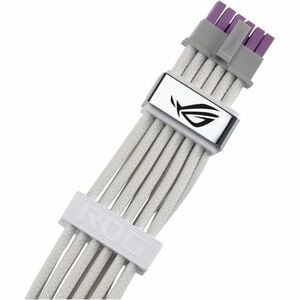 The ROG Equalizer (WHITE) is an etched 12V-2x6 PCIe cable that delivers balanced PSU-to-ROG Equalizer power to minimize cu