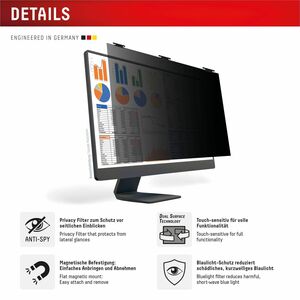 Displex Privacy Safe 3H Blendfrei Blickschutzfilter für Universal - für 55,9 cm (22 Zoll) Widescreen LCD Monitor - 16:10 -