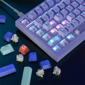 Logitech G G316 X 75 Gaming Keyboard - Compact - Cable Connectivity - USB 2.0 Type A Interface - RGB LED - German - White 