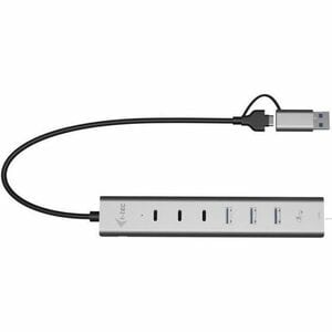 i-tec USB/Ethernet Combo Hub - USB Type A, USB Type C - 640 MB/s - Notebook, Desktop - 7 Total USB Port(s)1 Network (RJ-45