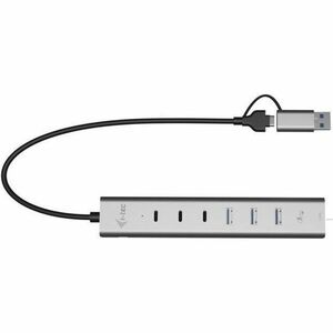 i-tec USB/Ethernet Combo Hub - USB Type A, USB Type C - 640 MB/s - Notebook, Desktop - 7 Total USB Port(s)1 Network (RJ-45
