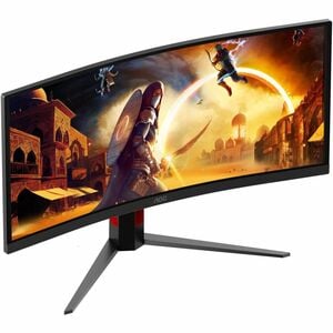 AOC CU34G4CA 34" Class UW-QHD Curved Screen Gaming LED Monitor - 21:9 - Black, Red - 86.4 cm (34") Viewable - Fast Vertica