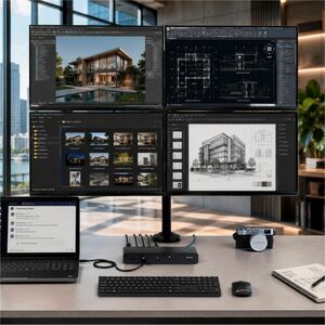 StarTech.com Thunderbolt 5 Docking Station für MacBook, Desktop-PC, Monitor - Ladefunktion - 180 W Netzteil - Schwarz, Gra