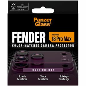 PanzerGlass Fender Camera Lens Protector - Dark Cherry - Glass, Aluminium