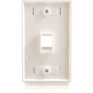 C2G 1-Port Single Gang Multimedia Keystone Wall Plate - White - 1 x Socket(s) - White