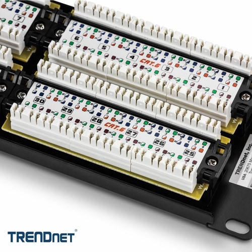 TRENDnet TC-P48C6 48 Port(s) Network Patch Panel - 48 x RJ-45 - 48 x RJ-11 - 19" Wide