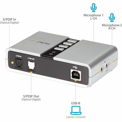 StarTech.com Scheda audio esterna adattatore audio USB 7.1 con audio digitale SPDIF - C-Media - USB 2.0 - 48 kHz Velocità 