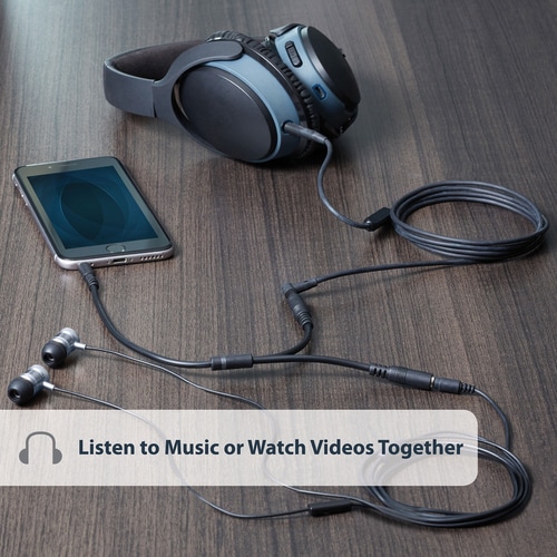 StarTech.com Slim Stereo Splitter Cable - 3.5mm Male to 2x 3.5mm Female - Slim Phono Stereo Y Cable - Cable for Audio Devi