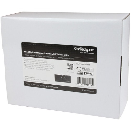 StarTech.com Duplicador Divisor de Video VGA de 2 Puertos 350MHz - Splitter Multiplicador de 2 Salidas HD15 - 2048 x 1536 