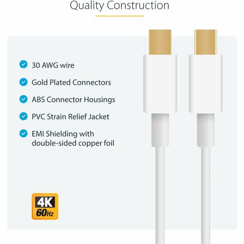 StarTech.com Cable de 2m Mini DisplayPort - Video 4K x 2K Ultra HD - Cable Mini DisplayPort 1.2 - Cable para Monitor Mini 