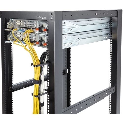 StarTech.com 1U Vertical 1.8 x 3.9in Server Rack Cable Management D-Ring Hook w/ Flexible Opening - Network Rack-Mount Cor