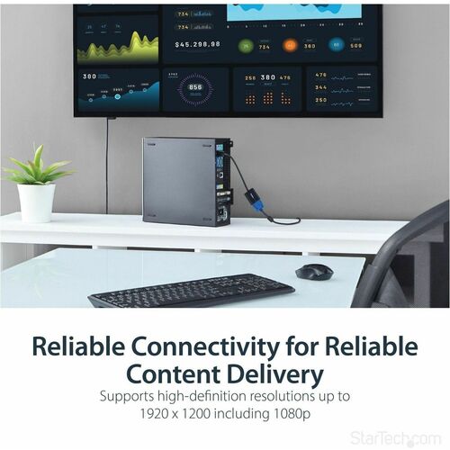 StarTech.com DisplayPort? auf VGA Video Adapter / Konverter - 1920x1200 - Multi-Monitor - 2048 x 1152 Supported - Schwarz