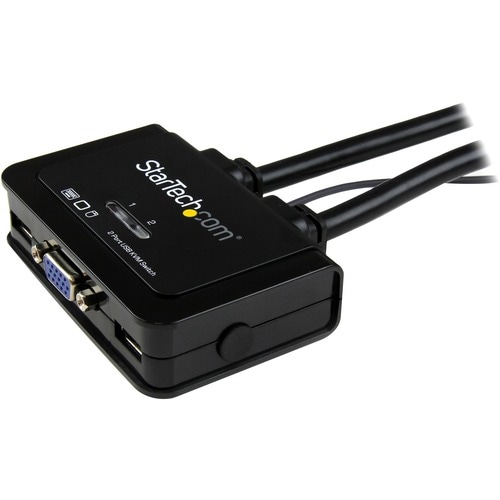 StarTech.com Switch KVM USB VGA à 2 ports - Commutateur KVM alimenté par USB avec câbles et commutateur à distance - 2 Ord