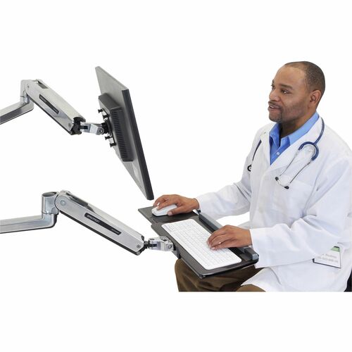 Ergotron Montagearm für Tastatur - Poliertes Aluminium - Höhenverstellbar - max. 2,27 kg Traglast