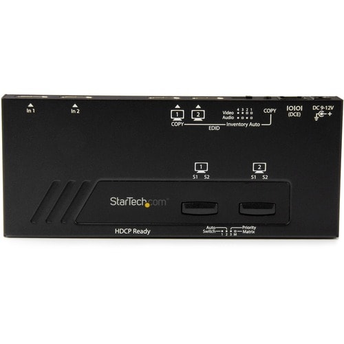StarTech.com 2x2 HDMI Matrix Switch - 4K UltraHD HDMI Switch with Fast Switching, Auto-Sensing and Serial Control - 3840 ×