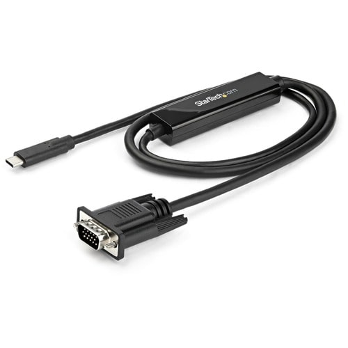 StarTech.com USB-C auf VGA Adapterkabel - 1m - 1920x1200 - Schwarz - Cable for Projektor, Monitor, Workstation, Videogerät
